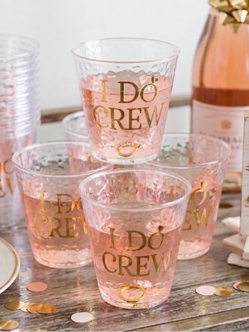 NWT Bundle 2 set James Burke 'I Do Crew' Bachelorette Clear Plastic Cups 50